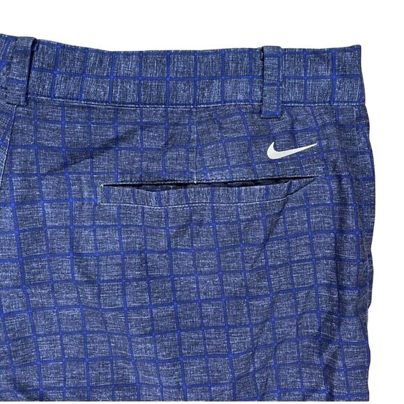 Nike Men’s Dri-Fit Golf Shorts Blue Check Tour Performance Size 32 EUC - Picture 3 of 8